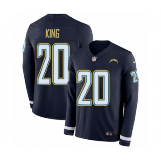 Men's Nike Los Angeles Chargers #20 Desmond King Limited Navy Blue Therma Long Sleeve NFL Jersey - Ujersey