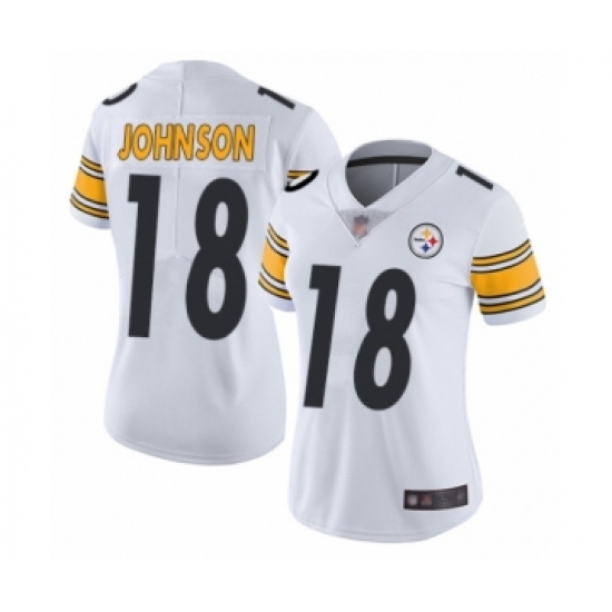 Women's Pittsburgh Steelers #18 Diontae Johnson White Vapor Untouchable Limited Player Football Jersey - Ujersey