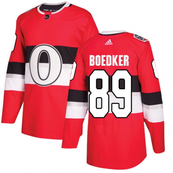 Youth Adidas Ottawa Senators #89 Mikkel Boedker Authentic Red 2017 100 Classic NHL Jersey