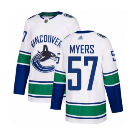 Youth Vancouver Canucks #57 Tyler Myers Authentic White Away Hockey Jersey