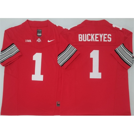 Men's Ohio State Buckeyes #1 Buckeyes Red 2025 F.U.S.E. Limited Stitched Jersey - Ujersey