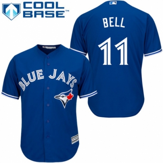 Men's Majestic Toronto Blue Jays #11 George Bell Replica Blue Alternate MLB Jersey - Ujersey