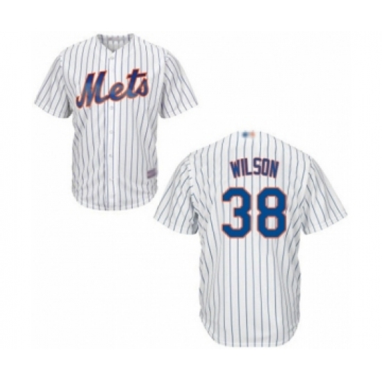 Youth New York Mets #38 Justin Wilson Authentic White Home Cool Base Baseball Player Jersey - Ujersey