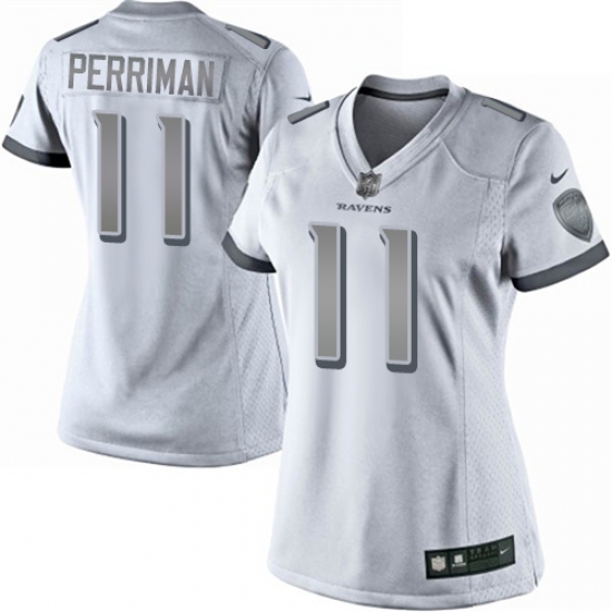 Women's Nike Baltimore Ravens #11 Breshad Perriman Limited White Platinum NFL Jersey - Ujersey