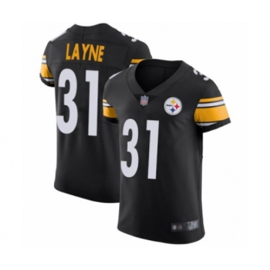 Men's Pittsburgh Steelers #31 Justin Layne Black Team Color Vapor Untouchable Elite Player Football Jersey - Ujersey