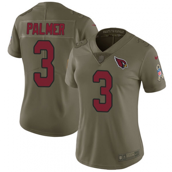 Women's Nike Arizona Cardinals #3 Carson Palmer Limited Olive 2017 Salute to Service NFL Jersey - Ujersey