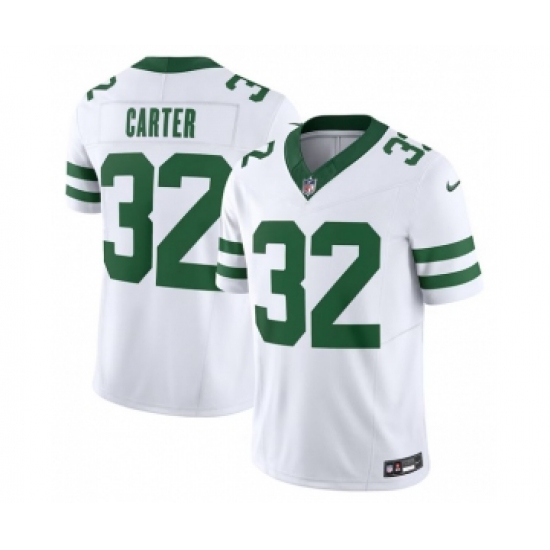 Men's Nike New York Jets #32 Michael Carter White 2023 F.U.S.E. Vapor Limited Throwback Stitched Football Jersey - Ujersey