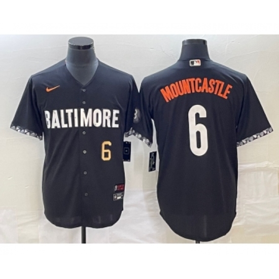 Men's Baltimore Orioles #6 Ryan Mountcastle Number Black 2023 City Connect Cool Base Stitched Jersey - Ujersey