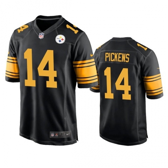 Men's Pittsburgh Steelers #14 George Pickens Black Color Rush Stitched Jersey - Ujersey
