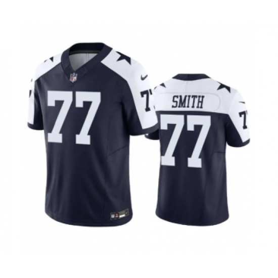 Men's Nike Dallas Cowboys #77 Tyron Smith Navy 2023 F.U.S.E. Vapor Limited Stitched Football Jersey - Ujersey