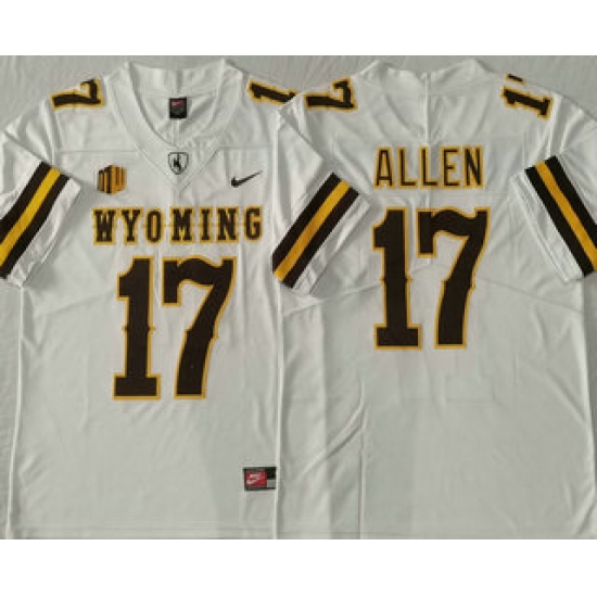 Men's Wyoming Cowboys #17 Josh Allen White Vapor Limited Stitched Nike Jersey - Ujersey