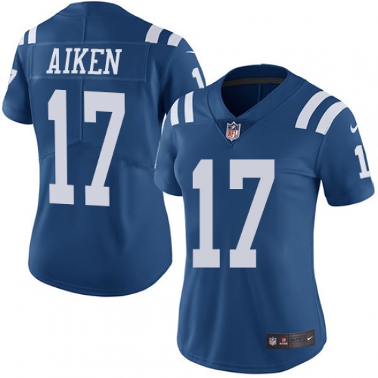 Women's Nike Indianapolis Colts #17 Kamar Aiken Limited Royal Blue Rush Vapor Untouchable NFL Jersey - Ujersey