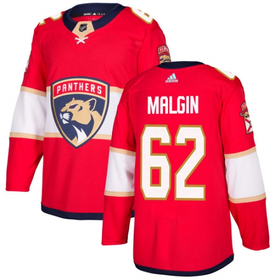 Men's Adidas Florida Panthers #62 Denis Malgin Premier Red Home NHL Jersey - Ujersey