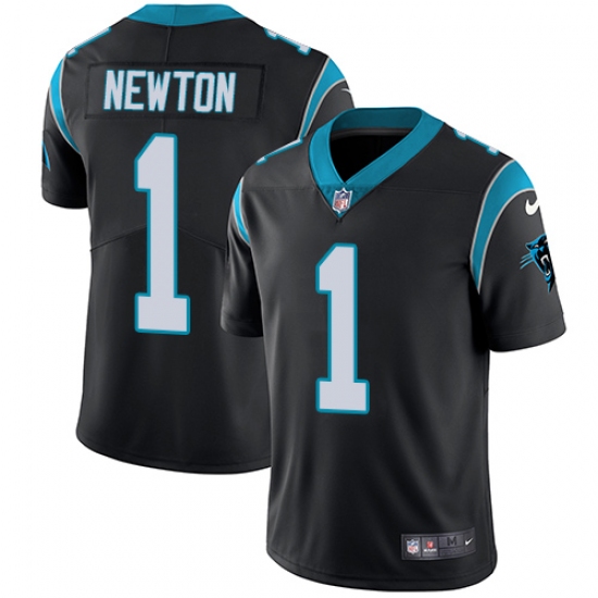 Youth Nike Carolina Panthers #1 Cam Newton Black Team Color Vapor Untouchable Limited Player NFL Jersey - Ujersey