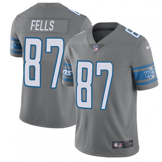 Youth Nike Detroit Lions #87 Darren Fells Limited Steel Rush Vapor Untouchable NFL Jersey - Ujersey
