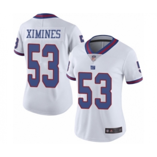 Women's New York Giants #53 Oshane Ximines Limited White Rush Vapor Untouchable Football Jersey - Ujersey