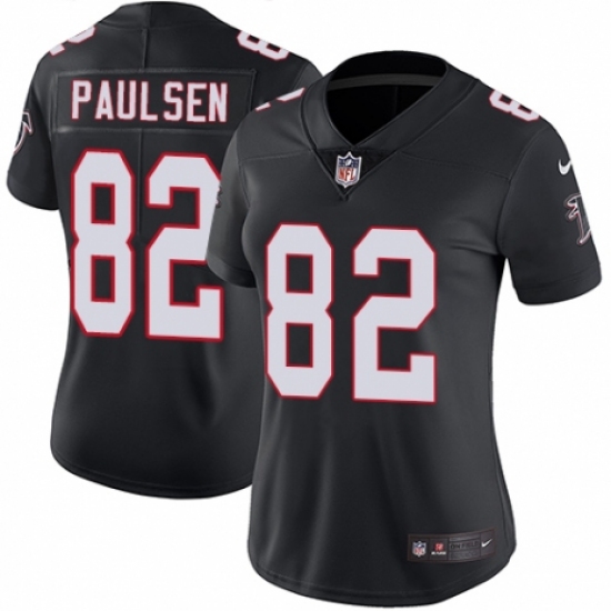 Women's Nike Atlanta Falcons #82 Logan Paulsen Black Alternate Vapor Untouchable Limited Player NFL Jersey - Ujersey