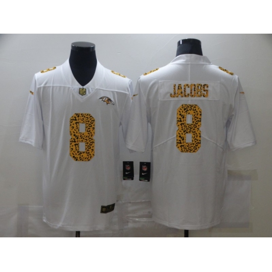 Men's Baltimore Ravens #8 Lamar Jackson White Nike Leopard Print Limited Jersey - Ujersey