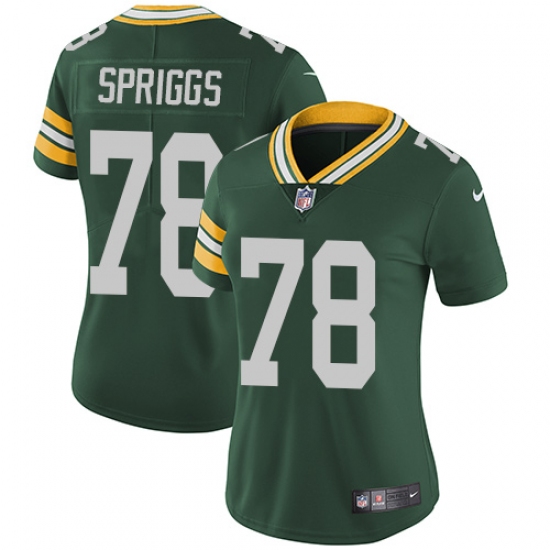 Women's Nike Green Bay Packers #78 Jason Spriggs Green Team Color Vapor Untouchable Limited Player NFL Jersey - Ujersey