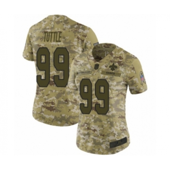 Women's New Orleans Saints #99 Shy Tuttle Limited Camo 2018 Salute to Service Football Jersey - Ujersey