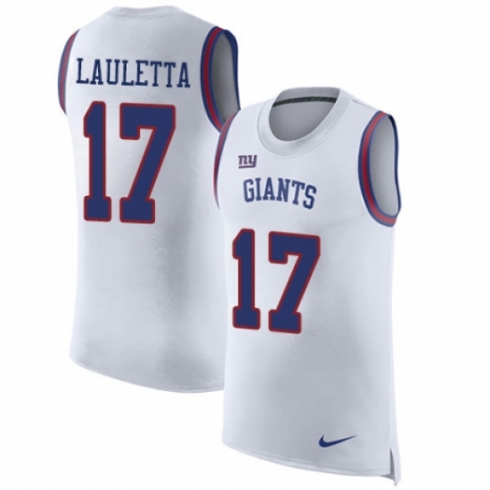 Men's Nike New York Giants #17 Kyle Lauletta White Rush Player Name & Number Tank Top NFL Jersey - Ujersey
