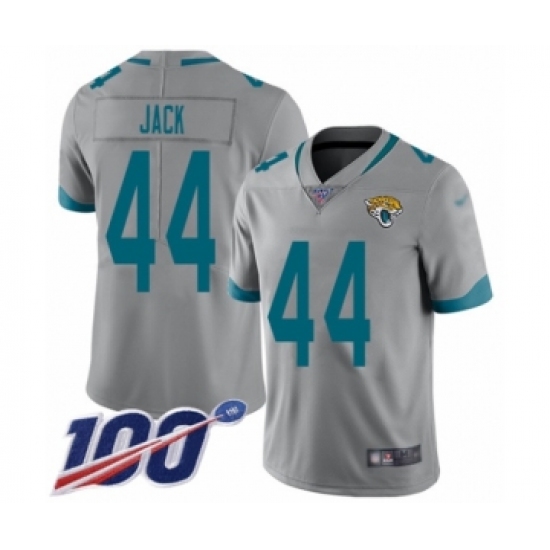 Men's Jacksonville Jaguars #44 Myles Jack Silver Inverted Legend Limited 100th Season Football Jersey - Ujersey