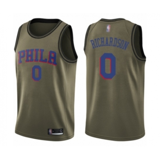 Youth Philadelphia 76ers #0 Josh Richardson Swingman Green Salute to Service Basketball Jersey - Ujersey
