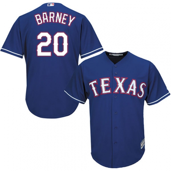 Youth Majestic Texas Rangers #20 Darwin Barney Replica Royal Blue Alternate 2 Cool Base MLB Jersey - Ujersey