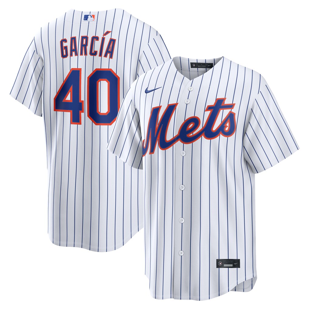 Men's New York Mets Luis García Nike White Home Replica Jersey - SUjersey01
