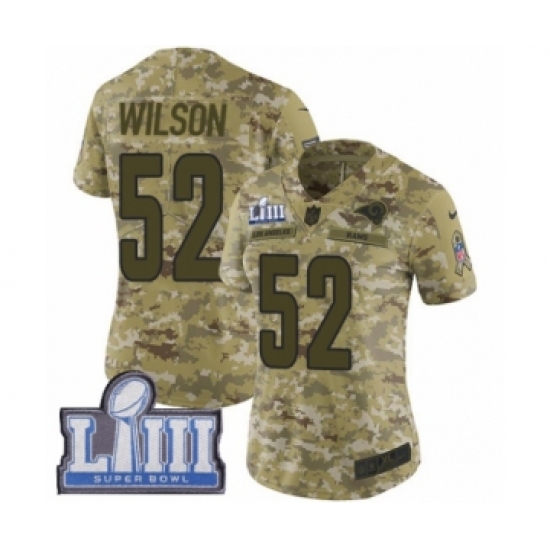 Women's Nike Los Angeles Rams #52 Ramik Wilson Limited Camo 2018 Salute to Service Super Bowl LIII Bound NFL Jersey - Ujersey