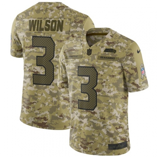 Men's Nike Seattle Seahawks #3 Russell Wilson Limited Camo 2018 Salute to Service NFL Jersey - Ujersey