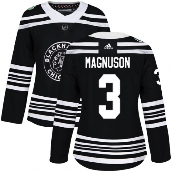 Women's Adidas Chicago Blackhawks #3 Keith Magnuson Authentic Black 2019 Winter Classic NHL Jersey - Ujersey
