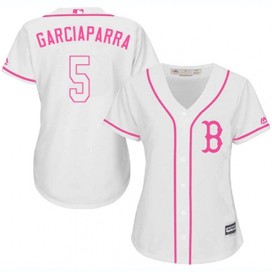 Women's Majestic Boston Red Sox #5 Nomar Garciaparra Authentic White Fashion MLB Jersey - Ujersey