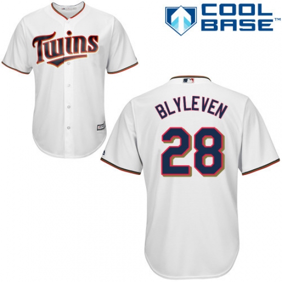 Youth Majestic Minnesota Twins #28 Bert Blyleven Authentic White Home Cool Base MLB Jersey - Ujersey