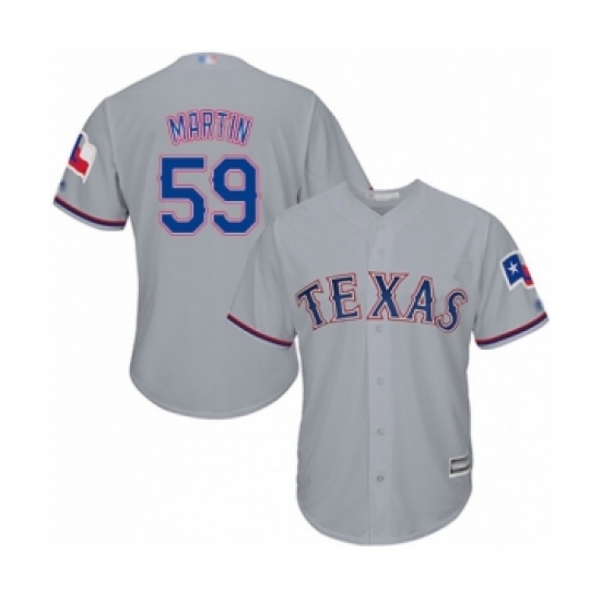 Youth Texas Rangers #59 Brett Martin Authentic Grey Road Cool Base Baseball Player Jersey - Ujersey