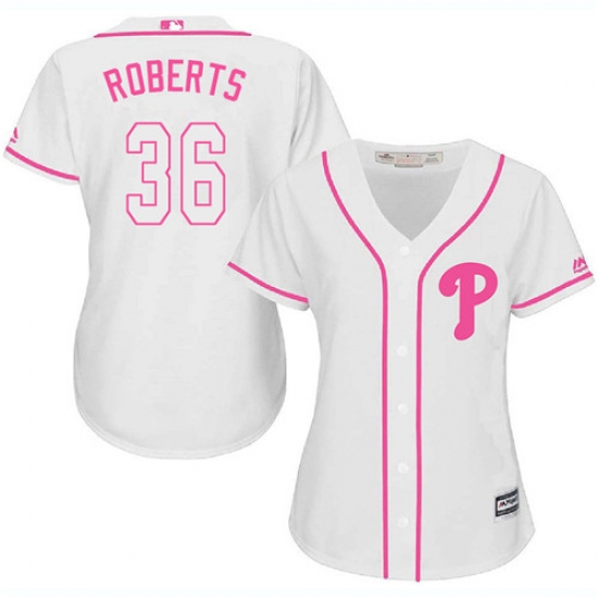 Women's Majestic Philadelphia Phillies #36 Robin Roberts Replica White Fashion Cool Base MLB Jersey - Ujersey