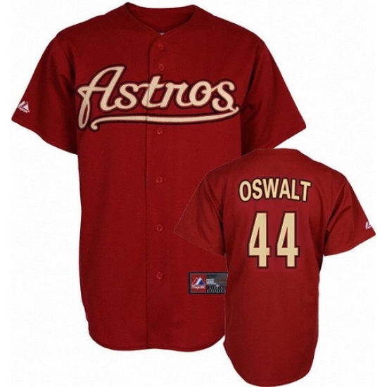 Men's Mitchell and Ness Houston Astros #44 Roy Oswalt Authentic Red Throwback MLB Jersey - Ujersey