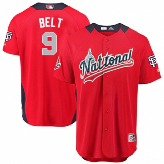Men's Majestic San Francisco Giants #9 Brandon Belt Game Red National League 2018 MLB All-Star MLB Jersey - Ujersey