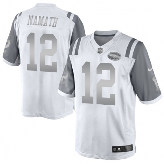 Men's Nike New York Jets #12 Joe Namath Limited White Platinum NFL Jersey - Ujersey