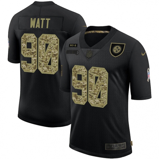 Men's Pittsburgh Steelers #90 T. J. Watt Camo 2020 Salute To Service Limited Jersey - Ujersey