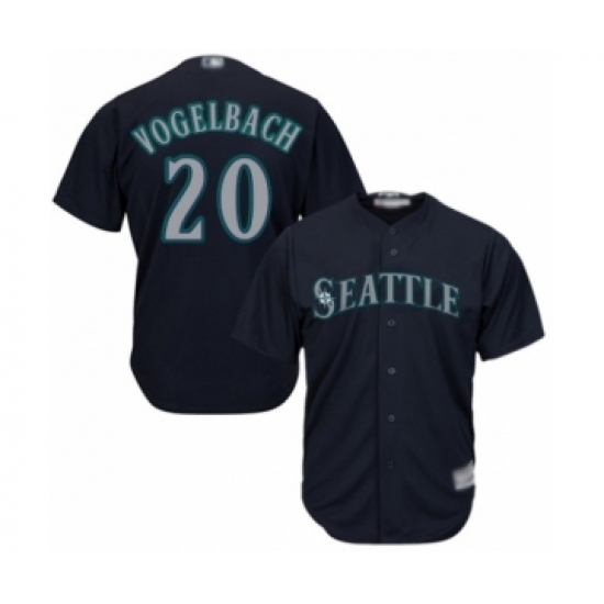 Youth Seattle Mariners #20 Daniel Vogelbach Authentic Navy Blue Alternate 2 Cool Base Baseball Player Jersey - Ujersey