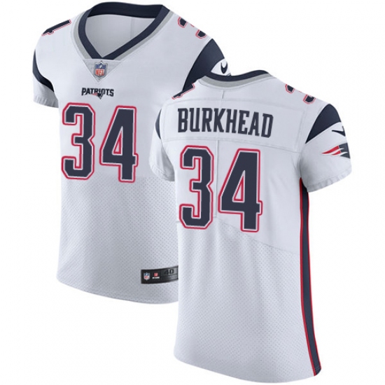 Men's Nike New England Patriots #34 Rex Burkhead White Vapor Untouchable Elite Player NFL Jersey - Ujersey