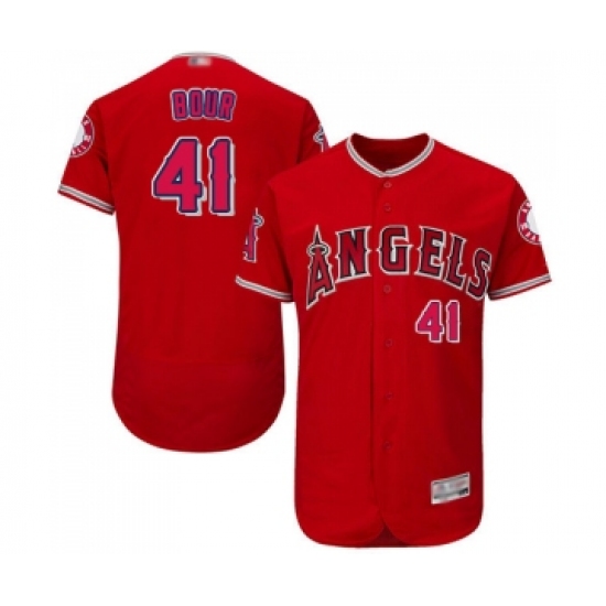Men's Los Angeles Angels of Anaheim #41 Justin Bour Red Alternate Flex Base Authentic Collection Baseball Jersey - Ujersey