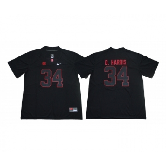 Alabama Crimson Tide 34 Damien Harris Black Nike College Football Jersey