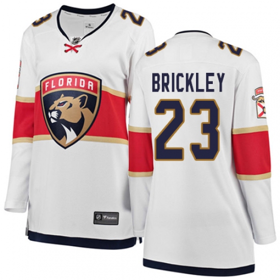 Women's Florida Panthers #23 Connor Brickley Authentic White Away Fanatics Branded Breakaway NHL Jersey - Ujersey