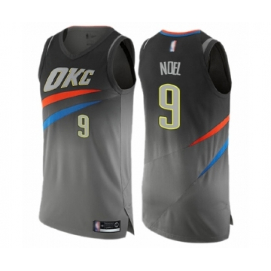 Men's Oklahoma City Thunder #9 Nerlens Noel Authentic Gray Basketball Jersey - City Edition