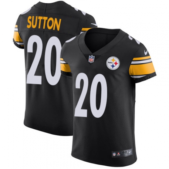 Men's Nike Pittsburgh Steelers #20 Cameron Sutton Black Team Color Vapor Untouchable Elite Player NFL Jersey - Ujersey