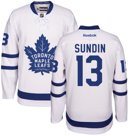 Women's Reebok Toronto Maple Leafs #13 Mats Sundin Authentic White Away NHL Jersey - Ujersey