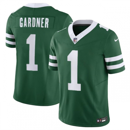 Men's New York Jets #1 Sauce Gardner Green 2024 F.U.S.E. Vapor Limited Football Stitched Jersey - Ujersey