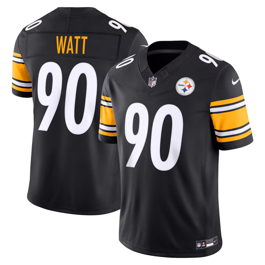 Men's Pittsburgh Steelers T.J. Watt Nike Black Team Vapor F.U.S.E. Stitched Limited Jersey